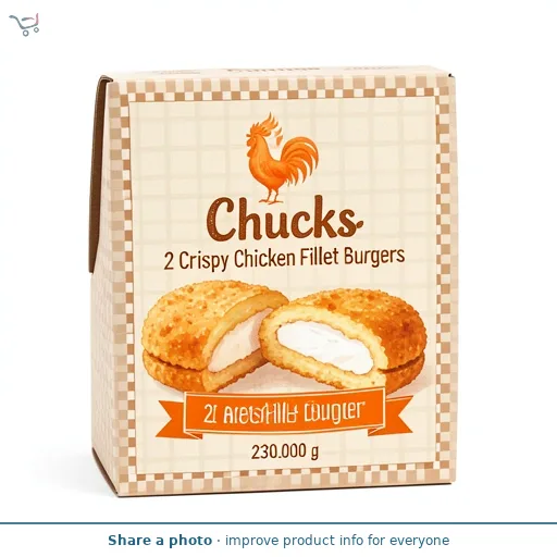 Chucks 2 Crispy Chicken Fillet Burgers 230g