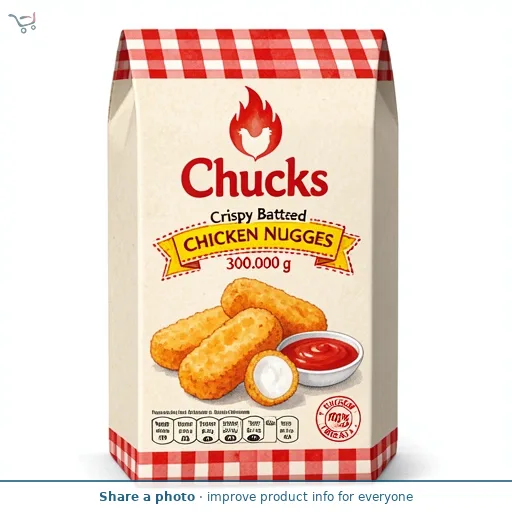 Chucks Crispy Battered Chicken Nuggets 300g