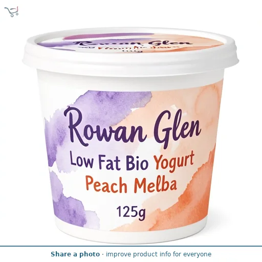 Rowan Glen Low Fat Bio Yogurt Peach Melba 125g