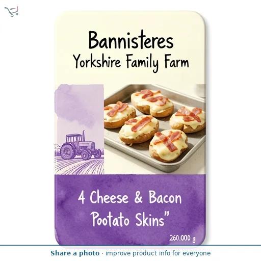 Bannisters Farm 4 Cheese & Bacon Potato Skins