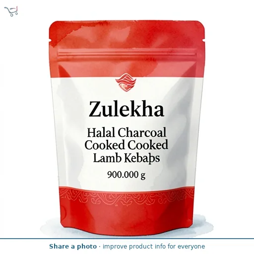 Zulekha Halal Charcoal Cooked Lamb  Kebabs 900g
