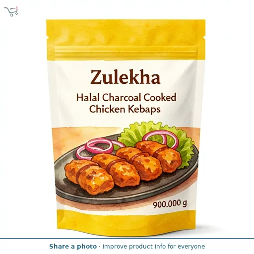 Zulekha Halal Charcoal Cooked Chicken Kebabs 900g