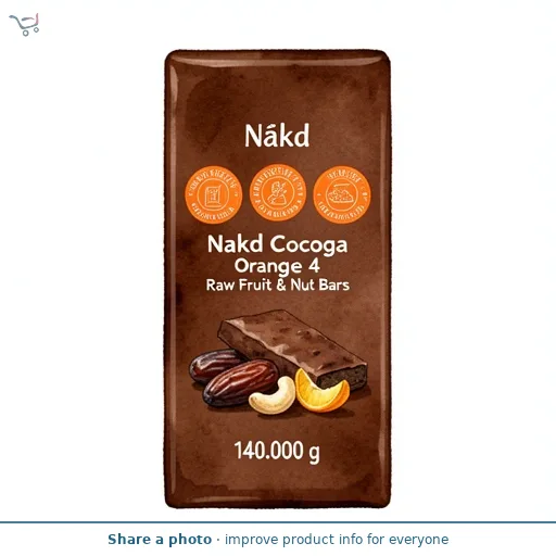 Nakd Cocoa Orange 4 Raw Fruit & Nut Bars 