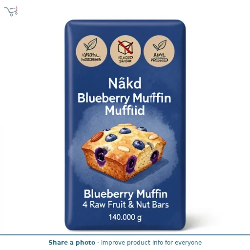 Nakd Blueberry Muffin 4 Raw Fruit & Nut Bars 