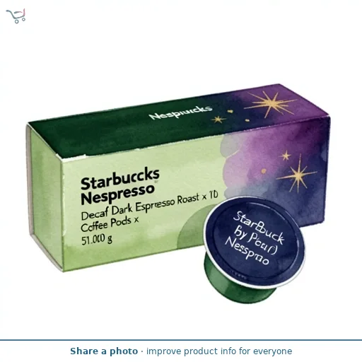 Starbucks by Nespresso Decaf Dark Espresso Roast Coffee Pods x 10