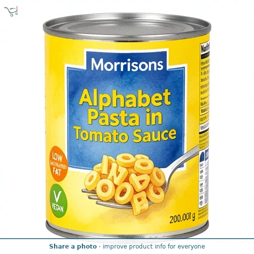 Morrisons Alphabet Pasta in Tomato Sauce