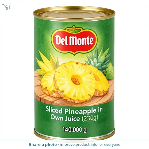 Del Monte Sliced Pineapple in Own Juice (230g)