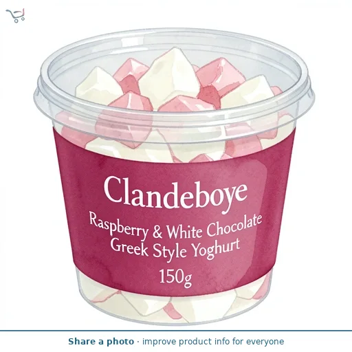 Clandeboye Raspberry & White Chocolate Greek Style Yoghurt 150g