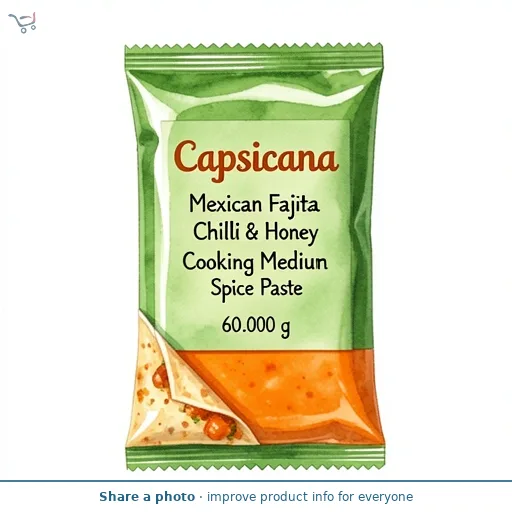 Capsicana Mexican Fajita Chilli & Honey Cooking Medium Spice Paste 60g