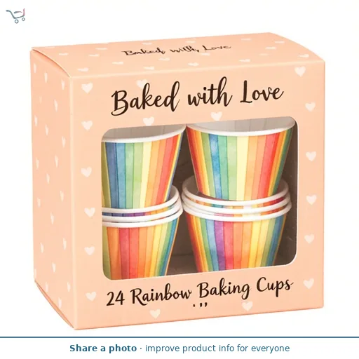 Baked With Love 24 Rainbow Baking Cups