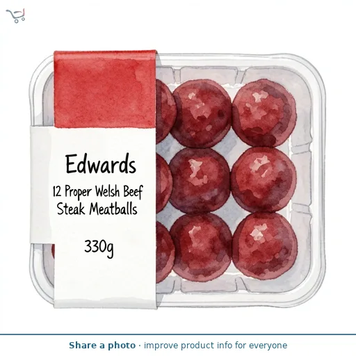Edwards 12 Proper Welsh Beef Steak Meatballs 330g