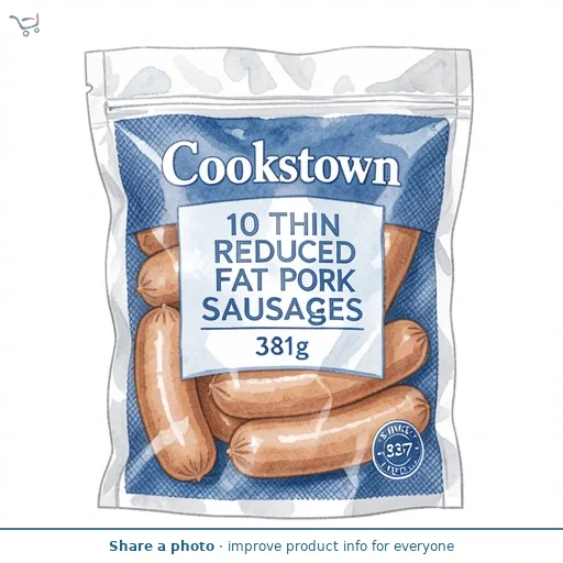 Cookstown 10 Thin Reduced Fat Pork Sausages 381g