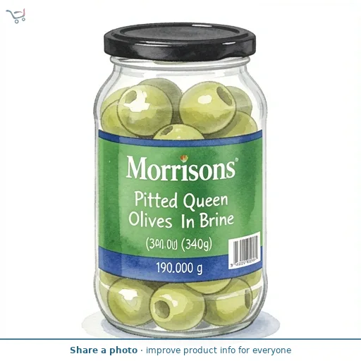 Morrisons Pitted Queen Olives In Brine (340g)