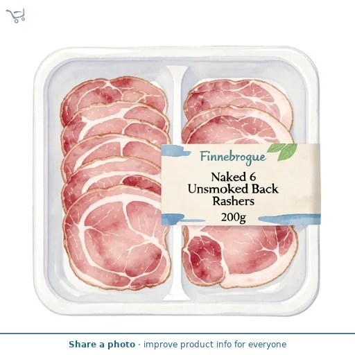 Finnebrogue Naked 6 Unsmoked Back Bacon Rashers 200g