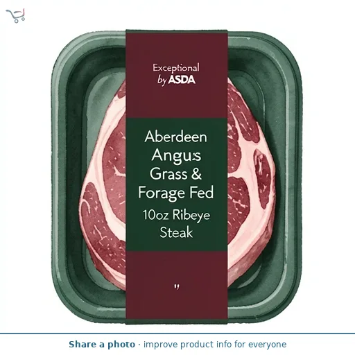 Exceptional by ASDA British Aberdeen Angus Grass & Forage Fed 10oz Ribeye Steak 284g