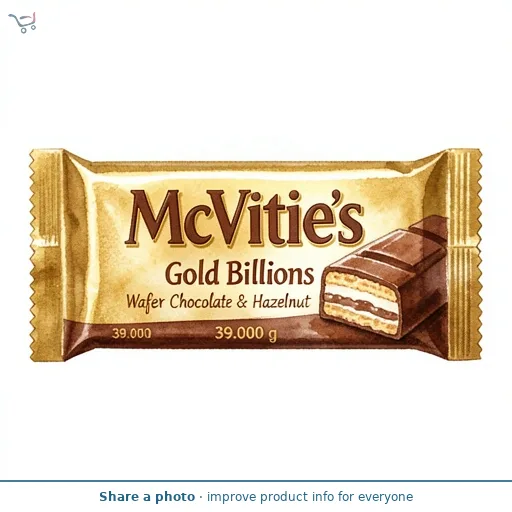 McVitie's Gold Billions Wafer Chocolate & Hazelnut 39g