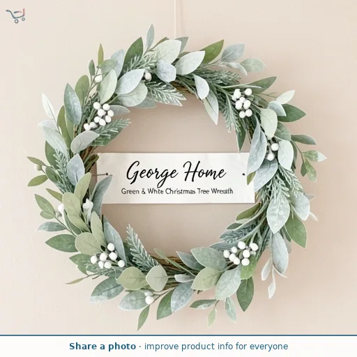 George Home Green & White Christmas Tree Wreath