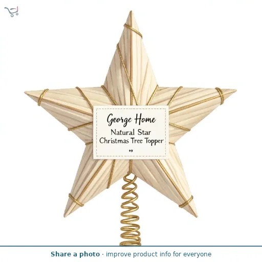 George Home Natural Star Christmas Tree Topper