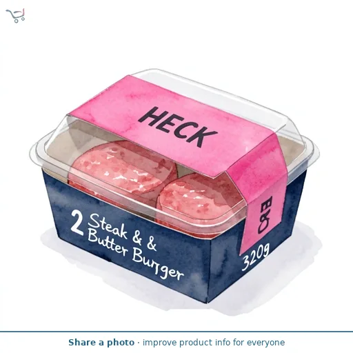 HECK HECK! Steak & Butter Gluten Free Beef Burgers 2 pack 320g