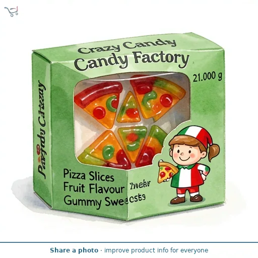 Crazy Candy Factory Pizza Slices Fruit Flavour Gummy Sweets 21g