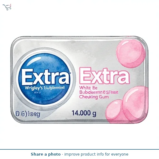Wrigley's Extra White Bubblemint Sugar Free Chewing Gum    14g