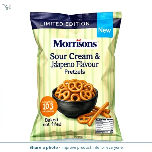 Morrisons Sour Cream & Jalapeno Flavour Pretzels 175g