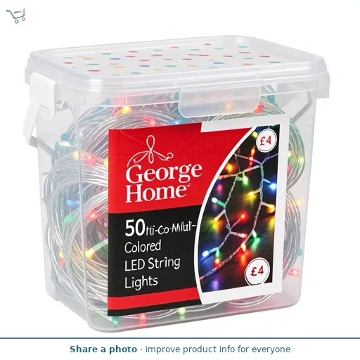 George Home 50 Multi-Coloured LED String Lights