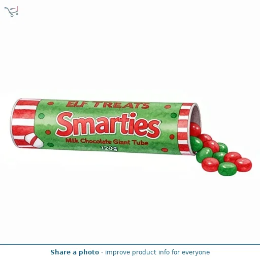 Smarties Elf Treats Milk Chocolate Giant Tube 120g
