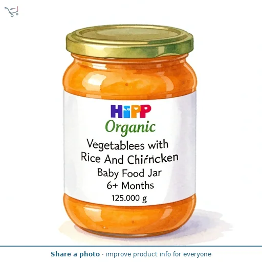 HiPP Organic Vegetables with Rice And Chicken Baby Food Jar 6+ Months 125g