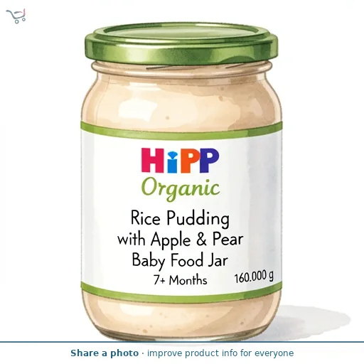 HiPP Organic Rice Pudding with Apple & Pear Baby Food Jar 7+ Months