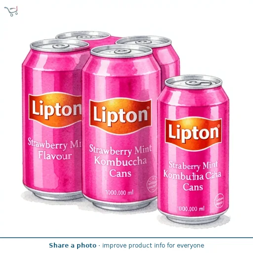 Lipton Strawberry Mint Flavour Kombucha Cans 4 x 250ml