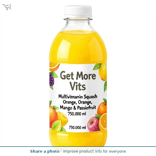 Get More Vits Multivitamin Squash Orange, Mango & Passionfruit 750ml