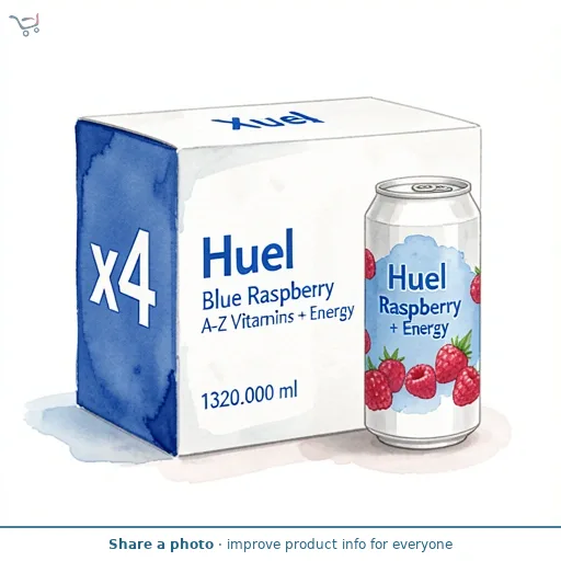 Huel Blue Raspberry A-Z Vitamins + Energy 4 x 330ml