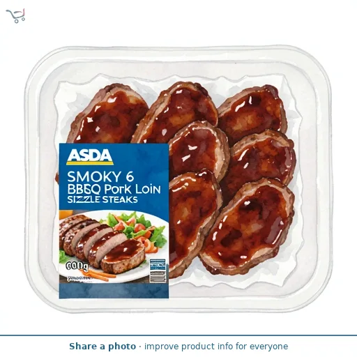 ASDA Smoky 6 BBQ Pork Loin Sizzle Steaks 600g