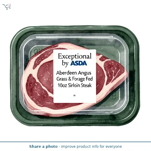 Exceptional by ASDA British Aberdeen Angus Grass & Forage Fed Sirloin Steak 10oz 284g