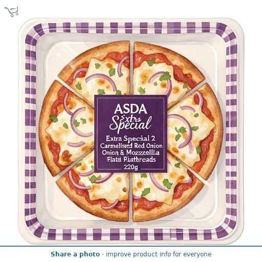 ASDA Extra Special Extra Special 2 Caramelised Red Onion & Mozzarella Flatbreads 220g