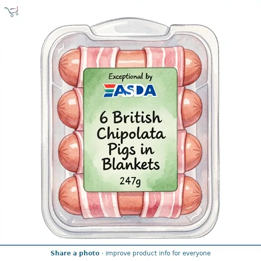 Exceptional by ASDA 6 British Chipolata Pigs in Blankets 247g
