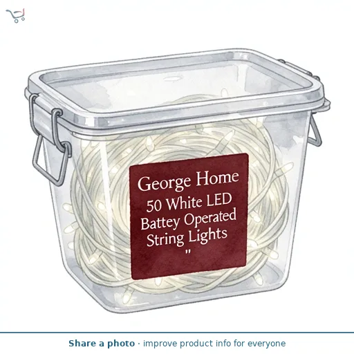 George Home 50 White LED Battery Operated String Lights