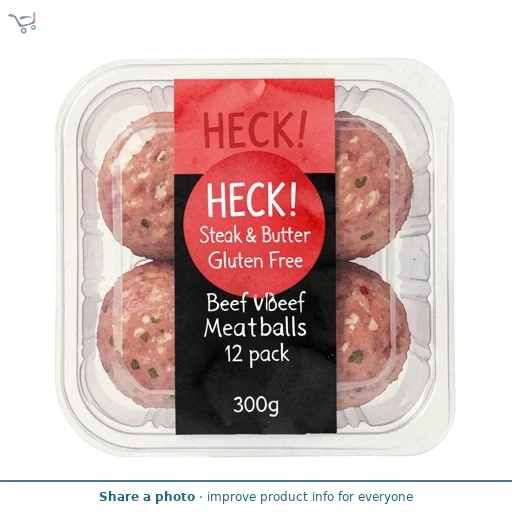 HECK! Steak & Butter Gluten Free Beef Meatballs 12 pack 300g