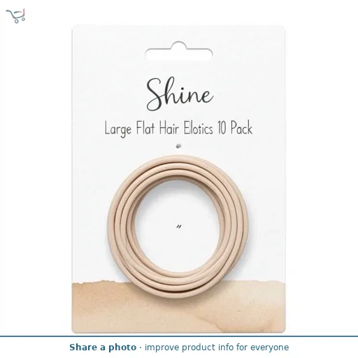 Shine Large Flat Hair Elastics Blonde 10 Pack
