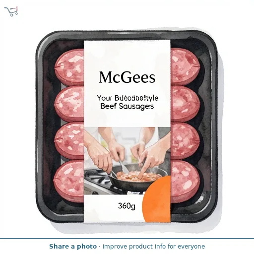 McGees Your Butcher Butchers Style Beef Sausages 360g