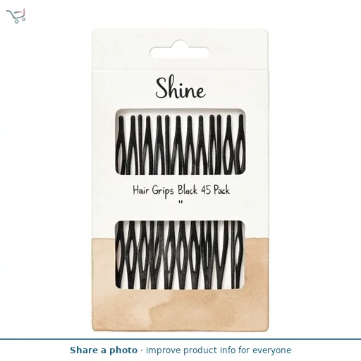 Shine Hair Grips Black 45 Pack