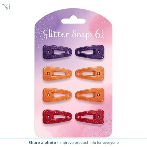 Nutmeg Glitter Snaps On Clips 6Pk
