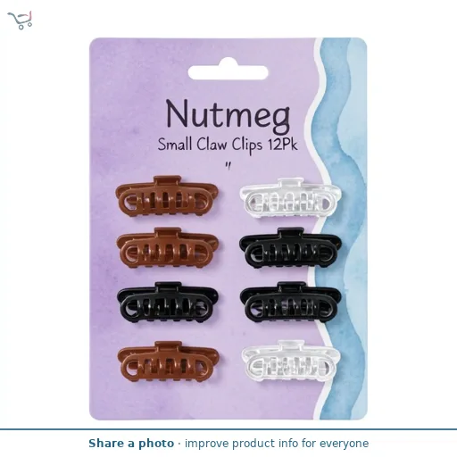 Nutmeg Small Claw Clips 12Pk