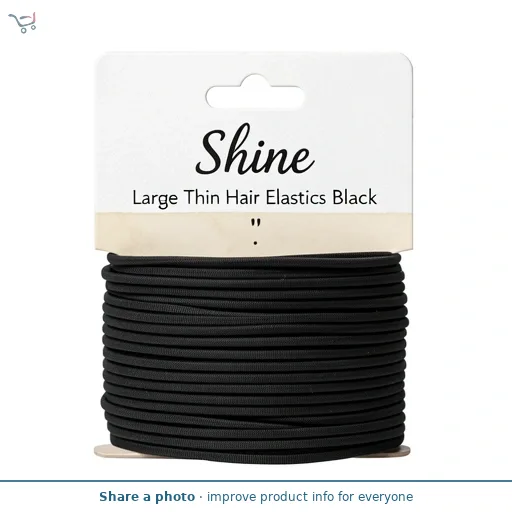 Shine Large Thin Hair Elastics Black 