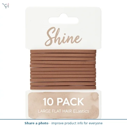Shine Large Flat Hair Elastics Brown 