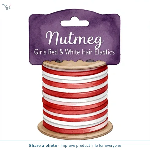 Nutmeg Girls Red & White Hair Elastics
