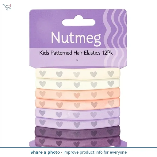 Nutmeg Kids Patterned Hair Elastics 12Pk