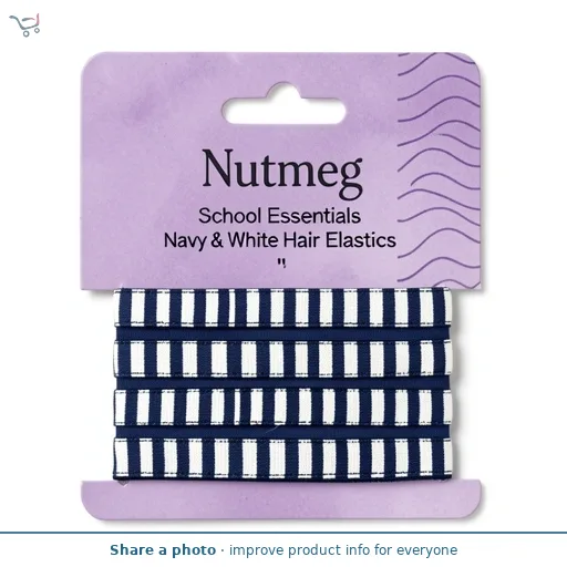 Nutmeg School Essentials Navy & White Hair Elastics