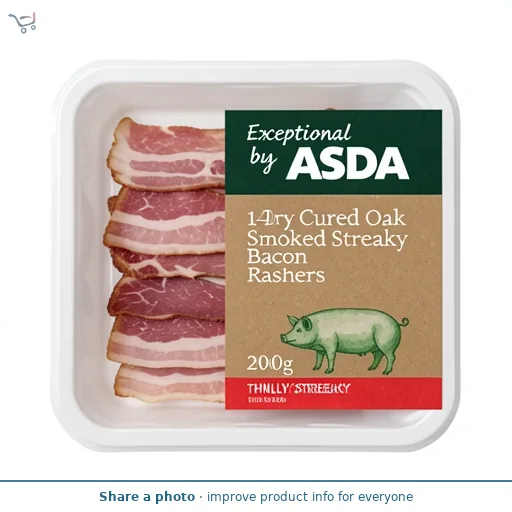 Exceptional by ASDA 14 Dry Cured Oak Smoked Streaky Bacon Rashers 200g